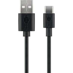 USB-C lade- og datakabel, sort 0,5m