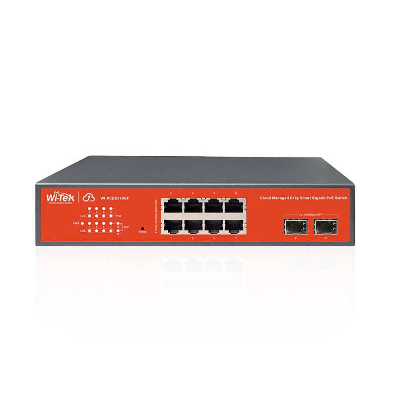 WI-TEK Styrbar PoE Switch med 8 PoE porter for Reolink kameraer - Bilde 6